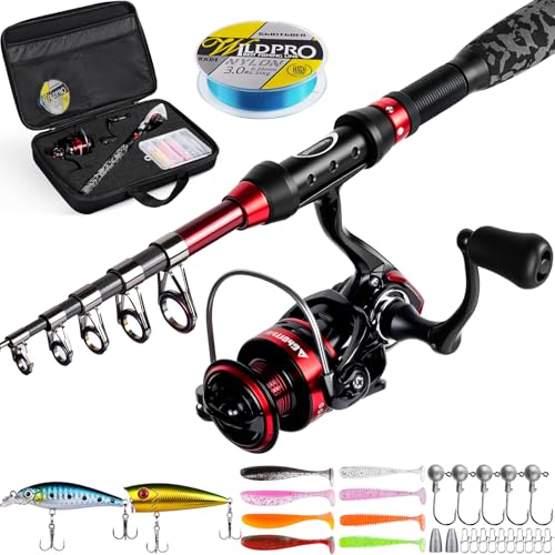 Ghosthorn Telescopic Fishing Rod and Reel Combo, Portable Travel Kit