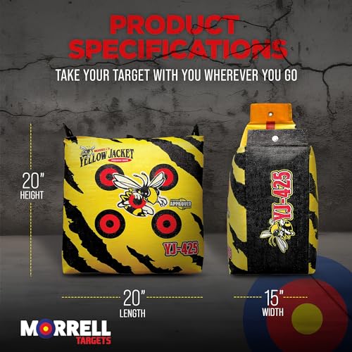 Morrell Yellow Jacket YJ-425 Outdoor Portable Archery Bag Target 1 Pack - 2 Sides with 10 Bullseyes and Carry Handle
