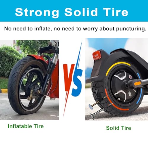 TOCBEUU 2-Pack Black Solid Tires for E-Scooters 10x2.75/10x2.70-6.5, Compatible with Hover-1, Hiboy, Emove, Dualtron, Speedway, Kugoo G-Booster