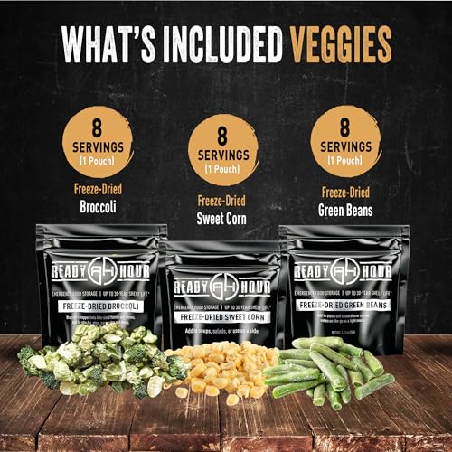 Emergency Freeze-Dried Fruit & Veggie Mix - 56 Servings, 30-Year Shelf Life