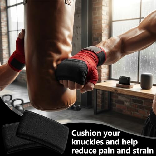 Black Gel Hand Wraps for Boxing & MMA Knuckle Protection - Conderyang