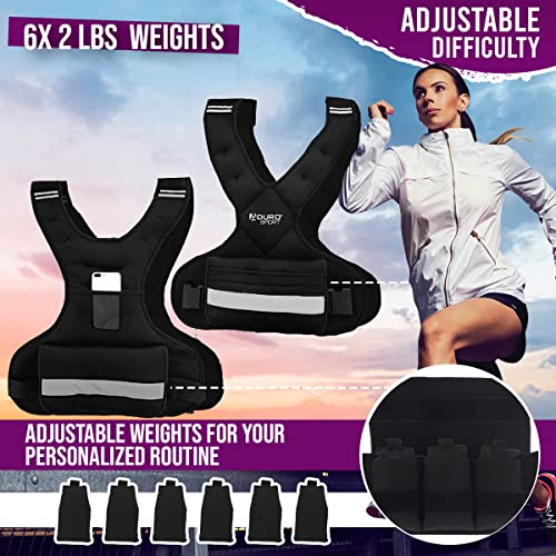 Weighted Vest 20-32lbs Adjustable Body Weight Vest for Men Women Kids - 6x 2lb Weights