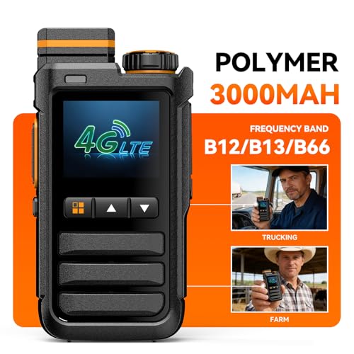 Lifetime Free 4G LTE PoC Walkie Talkies 2-Pack with SIM Cards - Long Range Group Communication