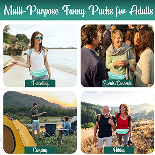 Pale Blue Beach Mesh Fanny Pack Waterproof Breathable Waist Bag for Travel & Outdoor Sports