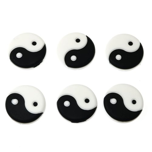 RLECS 6PCS Yin and Yang Tennis Racquet Dampener Vibration Dampener Suit for The Tennis Players More Professional (Black White)