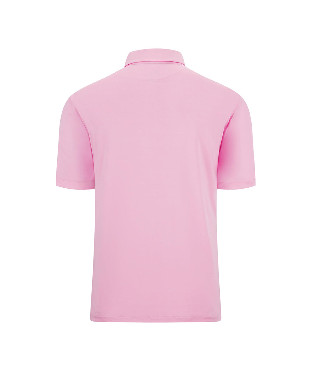 ZITY Mens Golf Shirt Short Sleeve Sport Moisture Wicking Performance Print Golf Polo Shirts for Men Collared Casual T-Shirt Pin Large Pink