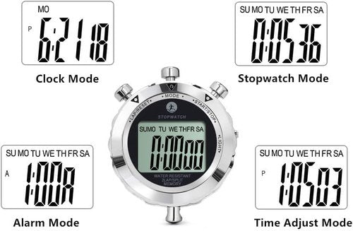 Rolilink Stopwatch,Metal Stop Watch for Sports Stopwatches Timer for Sports and Competitions (2 Lap with Backlight-Metal)