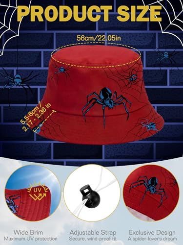 Skicuff 2 Pack Spider Bucket Hats Halloween Costume Set - Classic & Large Variations