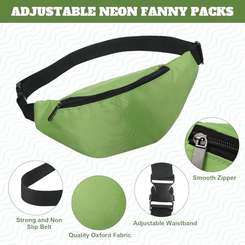 Neon Fanny Packs Bulk - Colorful Waist Bags for Festivals & Travel - Classic Color 60 Pack