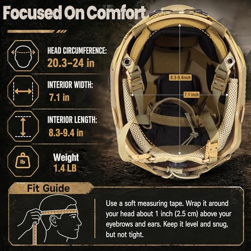 Lightweight Tactical Bump Helmet with Adjustable Fit & Noise Reduction Headset