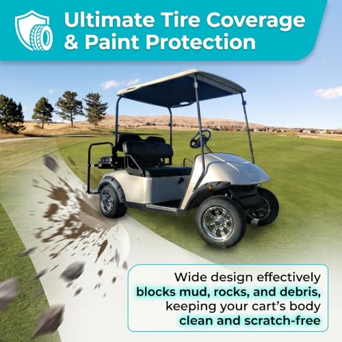 4-Piece Fender Flares for EZGO TXT Golf Cart 1996-2013 | Impact-Resistant Plastic & Stainless Hardware