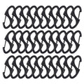 Black 30P Double Sided Mini Carabiner Clips - Lightweight Aluminum Keychain Hooks for Camping Hiking Outdoor