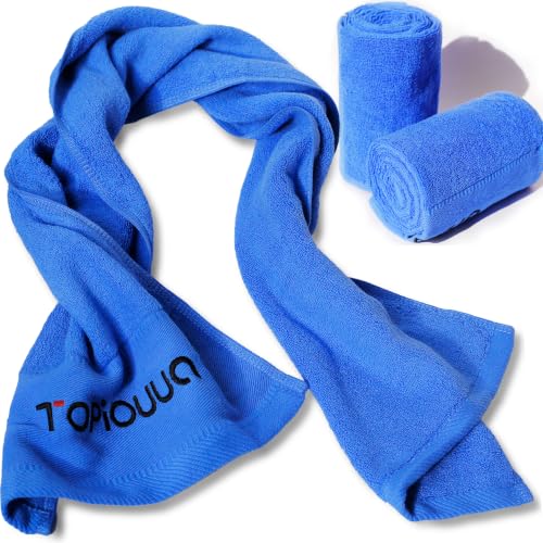Cotton Sweat Absorbing Gym Towels 43.5 Inch Double-Sided Terry Cloth 2 Pack