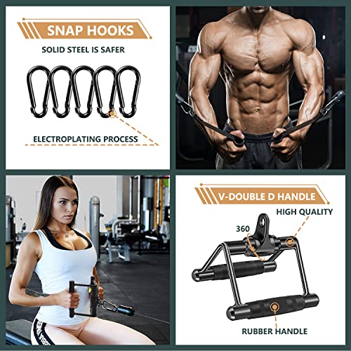 Solid Cable Machine Attachments Set for Gym - Variation of THIS Listing B