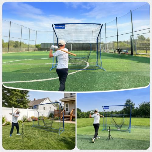 7x7 ft Baseball Softball Batting Cage Net with Metal Frame - Hitting & Practice