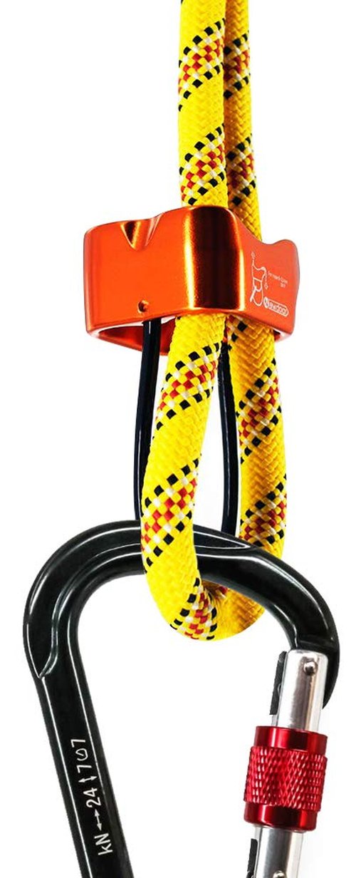 NewDoar Climbing Abseiling Belay Device Professional ATC Rappelling Descender 25KN V-grooved Safety Equipment (Orange)