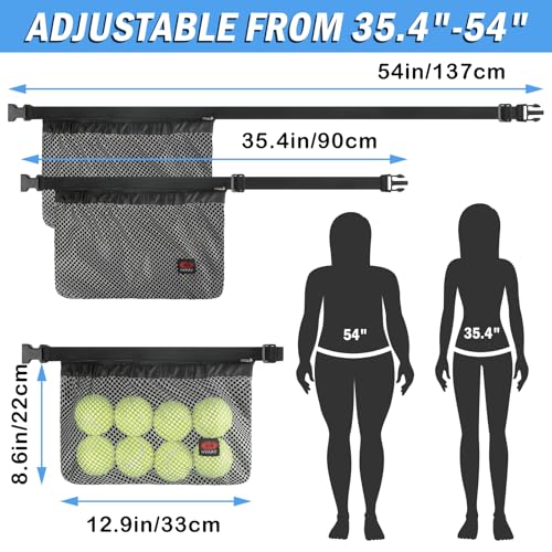 2 Pack Tennis Ball Holder Waist Pouch for Balls and Valuables