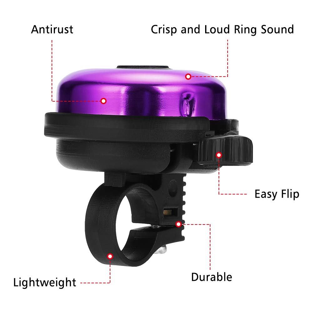 Accmor Classic Bike Bell, Aluminum Bicycle Bell, Loud Crisp Clear Sound Bicycle Bike Bell for Adults Kids