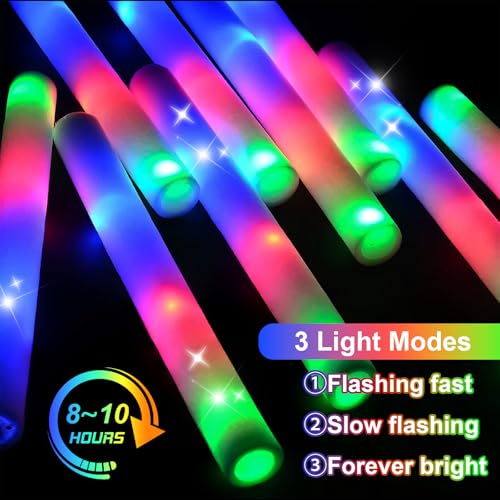 118PCS Foam Glow Sticks Party Pack - Colorful Flashing Light Up Foam Sticks for Weddings Halloween Christmas Events - Variation of THIS listing