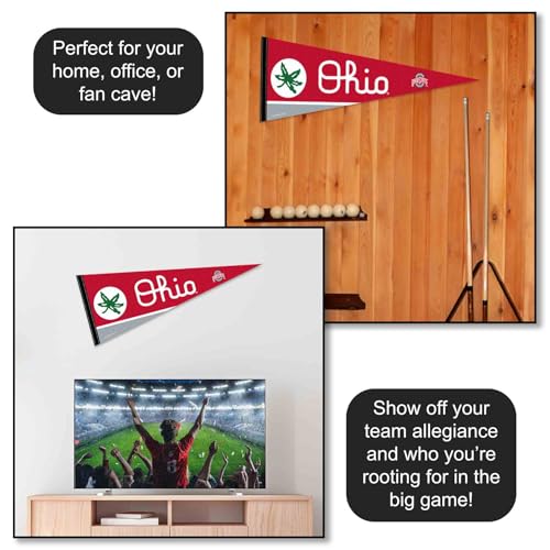 Ohio State Buckeyes Pennant Banner Flag - College Team Decor, 12x30 Inches