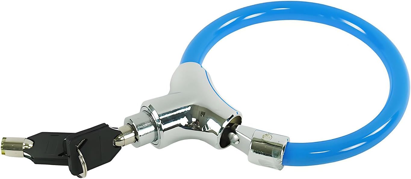 Skiennix Bicycle Cable Lock - Durable Blue Steel with Keys for Enhanced Security