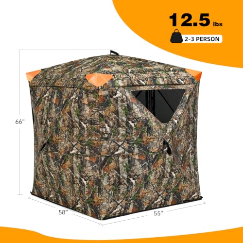 Camouflage Hunting Blind Pop-Up Tent Waterproof 270° Deer Stealth Shelter