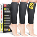 Calf Compression Sleeves for Running & Swelling Relief - Black Small-Medium - 3 Pairs