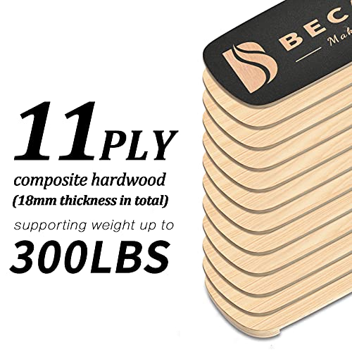 Wooden Balance Board Trainer with Black Variation and Adjustable Stoppers - Fitness Balance Equipment