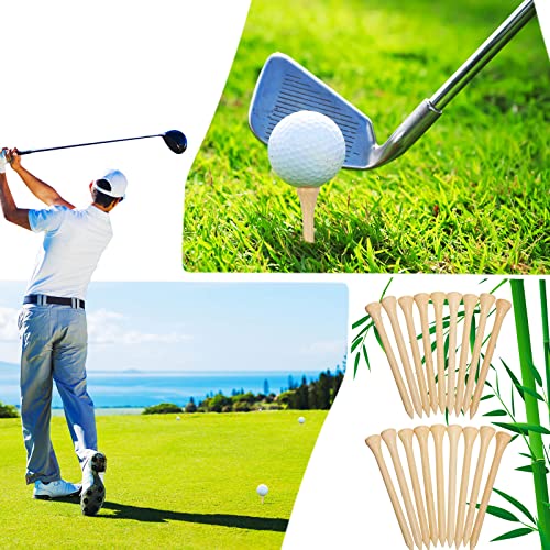 3-1/4 Inch Bamboo Golf Tees Bulk - Natural Wood Color, 3500 Pieces