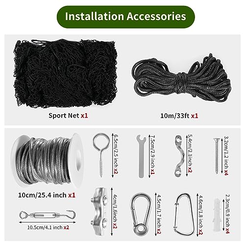 10x30FT Heavy Duty Baseball Backstop Net with Accessories - Sports Barrier