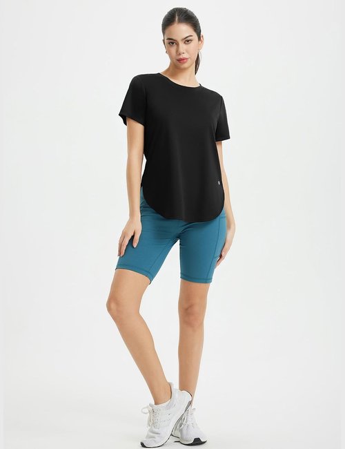 Baleaf Women's Athletic Running Shirts - Quick Dry Loose Fit Workout Tee | UPF 50+ Gym Top