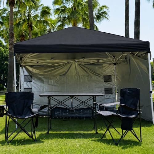 Damei Century Large Black Folding Camping Table 46.45x25.6in Adjustable Height