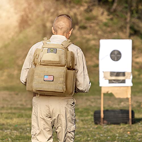TIDEWE Gun Range Backpack for Handguns Khaki - Tactical Shooting Range Bag