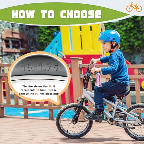 Kids Bike Kickstand for 16-20 Inch Wheels Adjustable Center Mount Black