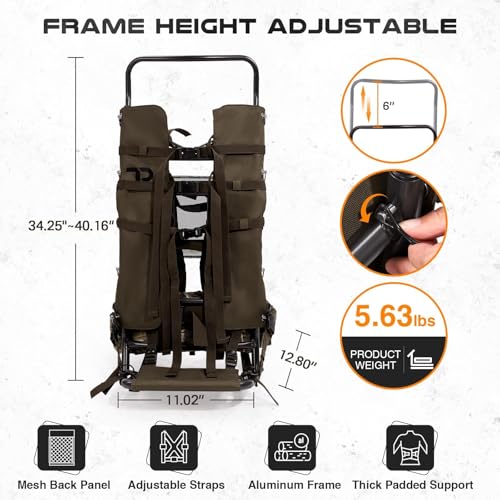 TR Aluminum External Frame Backpack Camouflage Hunting & Hiking Pack