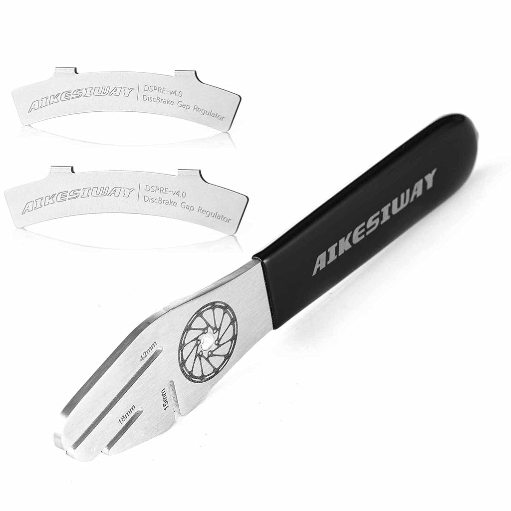 Rotor Truing Fork Bike Disc Alignment Tool Bicycle Brake Wrench,Bike Disc Brake Pad Adjustment Alignment Tool Gap Regulator,3 Slot Depths,Strong,Easy to Carry and Use (1 wrench & 2 regulators)
