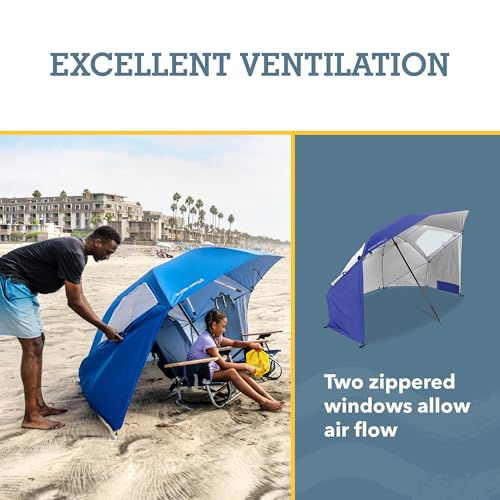 Sport-Brella UPF 50+ 8-Foot Portable Beach Canopy with Side Panels & Wind Flaps