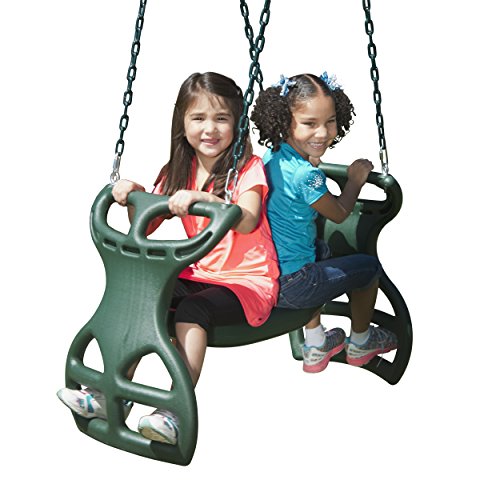 Heavy Duty 2-Person Outdoor Glider Swing with Coated Chains - Green