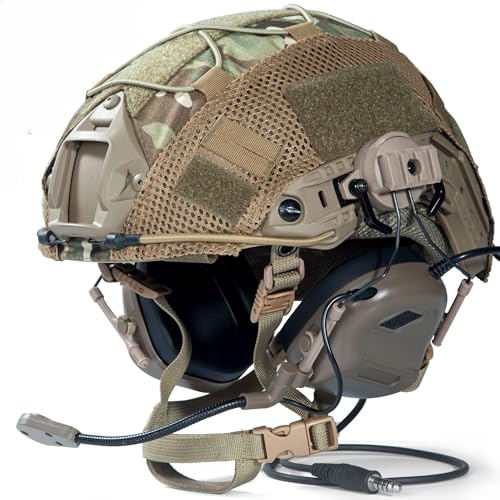 Lightweight Tactical Bump Helmet with Adjustable Fit & Noise Reduction Headset