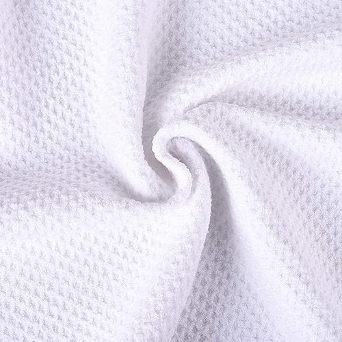 VIVIDLY 3 Pack Golf Towels (16" X 16"), Microfiber Waffle Pattern Golf Towel with Carabiner Clip, Suitable for Men's Golf Gifts (White)