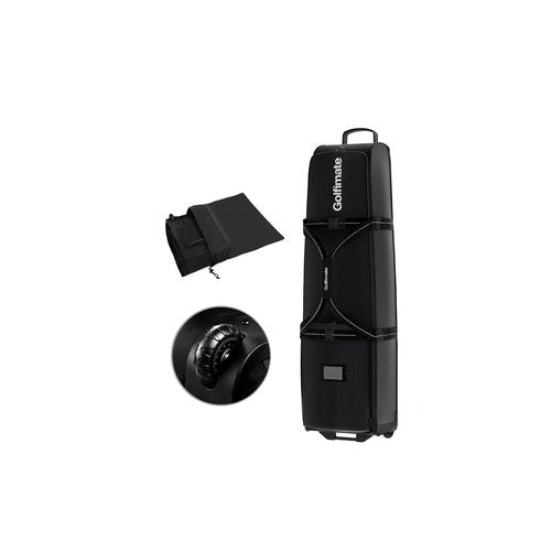 Golf Travel Bag with Wheels, Soft-Sided 1680D Oxford Golf Club Travel Cover Case for Car Trips & Short Travel, Thick Padded Protection, Large Storage Pocket for Shoes & Accessories, Easy to Maneuver