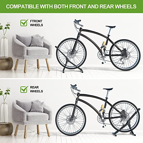 Adjustable Bike Storage Stand - Bicycle Floor Parking Rack for Mountain & Road Bikes - Indoor Outdoor Cycling Organizer - 1 Bike Rack