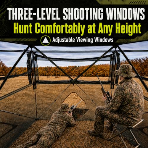 PZT Hunting Blind with 3 Shooting Heights & Built-in Storage for Deer Hunting