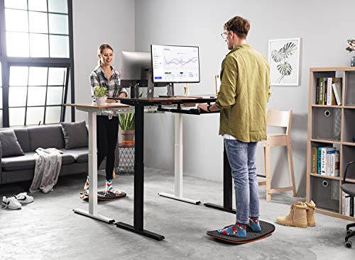 FEZIBO Standing Desk Mat with Anti-Fatigue Bar - Obsidian Black, Medium