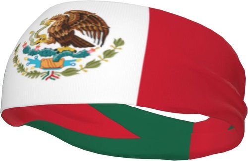 Mexico Flag Running Headbands - Stretchy Sweatbands for Men & Women | Ideal for Basketball, Yoga, Workout