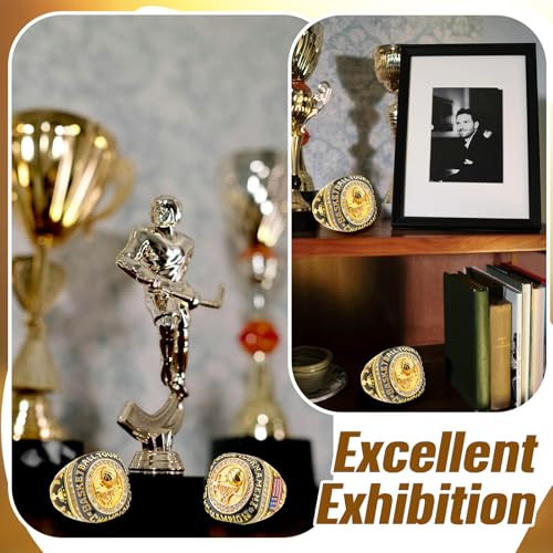 Basketball Championship Rings Bulk with Holder - 16 Pieces Award Gift