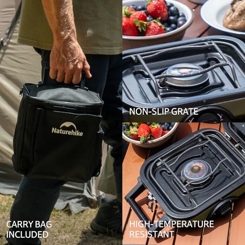 Propane Gas Camping Stove 2 Burner Folding with Storage Bag - Green
