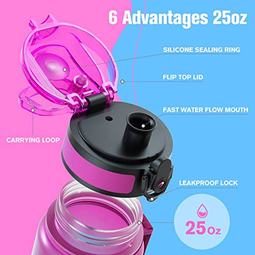 Sahara Sailor Water Bottle 25oz with Time Marker - Tritan Sports Container - Aurora Borealis / 750ml