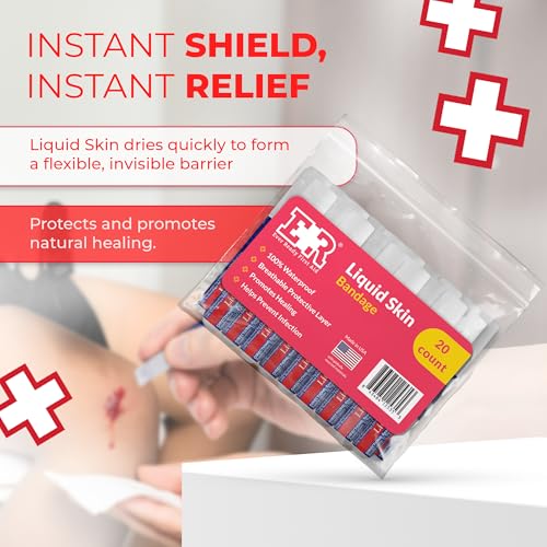 Liquid Bandage for Skin 20 Count Waterproof Wound Closure Flexible Skin Glue