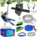 X XBEN 200FT Zip Line Kit for Kids & Adults, Supports Up to 500Lbs Outdoor